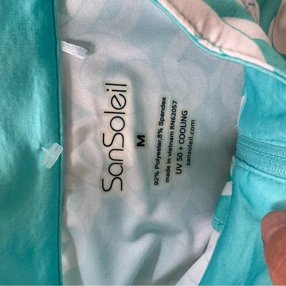 San Soleil Womens Half Zip Pullover Blue White Medium - Picture 4 of 4